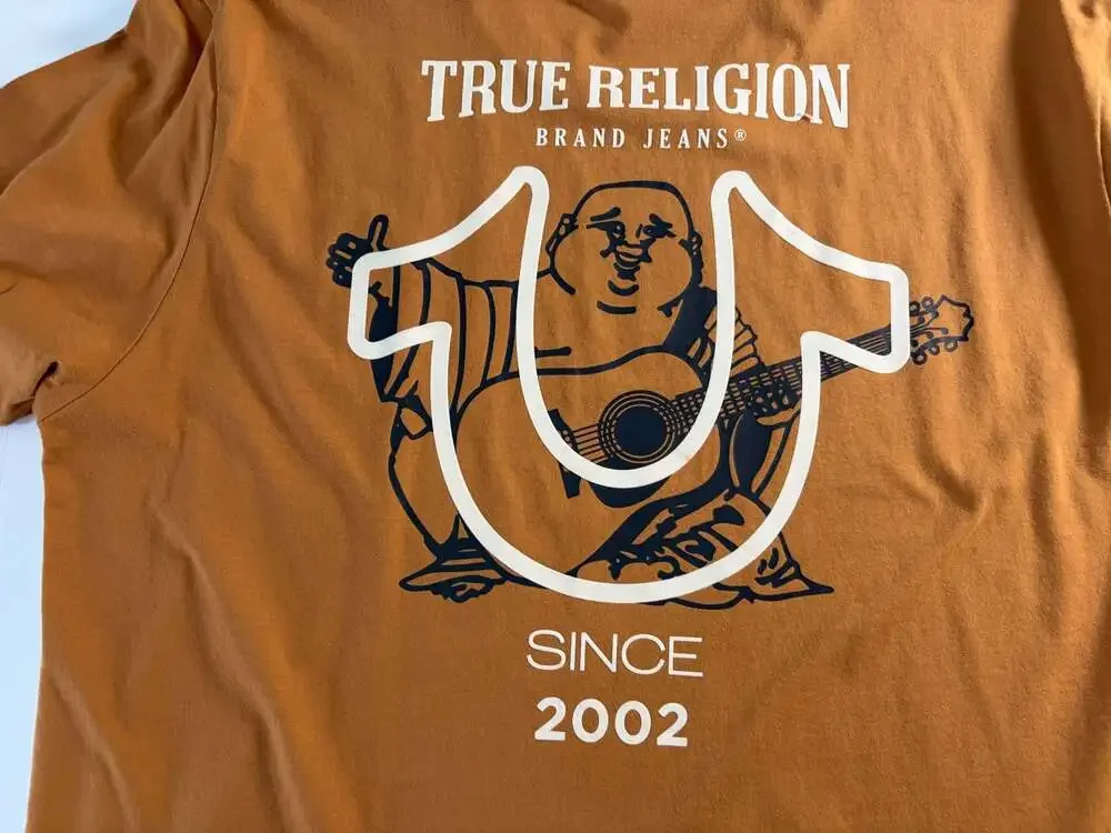True Religion Men's Buddha Logo Graphic T-Shirt Brown Large